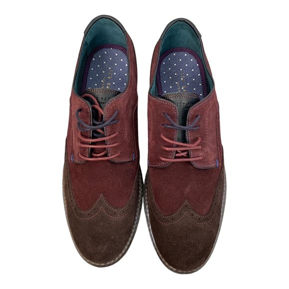 Ted Baker London Dark Brown Suede Derby Brogue Shoes Size 12.5 main image 13